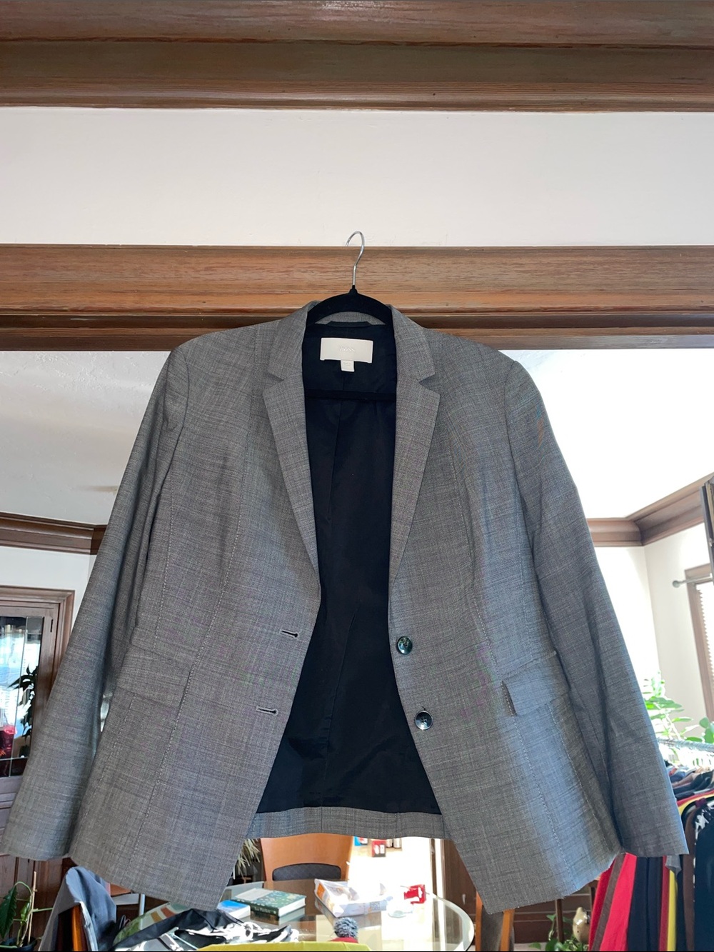 Boss Gray Plaid Blazer (bonus Tahari black skirt sz 10)